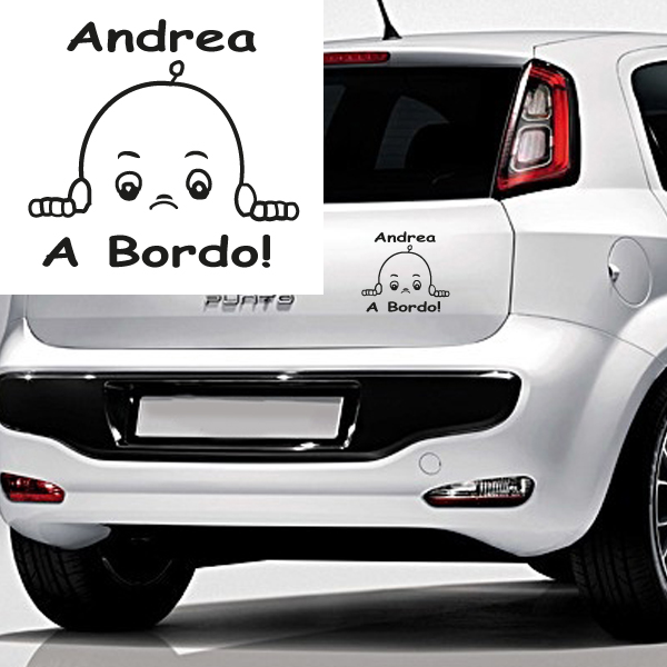 Bimbo bimba bebè a bordo adesivo auto macchina personalizzato con qualsiasi  nome colorato PER ESTERNO