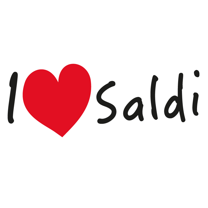 120x65 cm., Bianco-Rosso Adesivo4You Scritte Prespaziate:I LOVE SALDI 